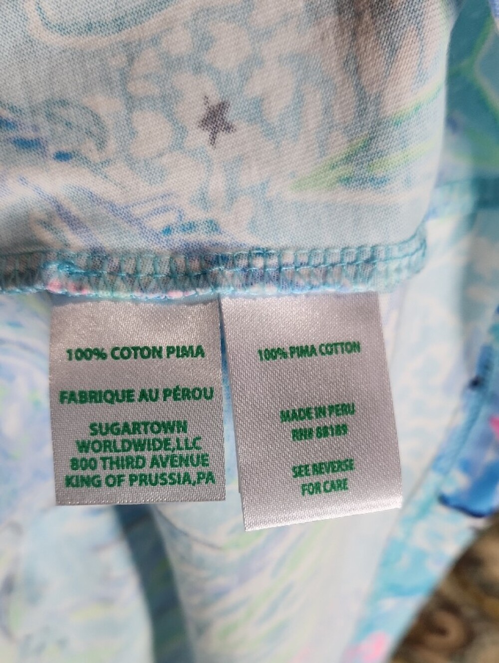 Lilly Pulitzer Light Blue Texas Print Sleeveless One-Piece - Picture 5 of 5